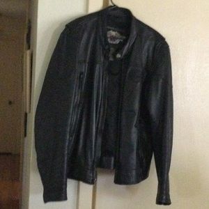 Harley Davidson leather coat with removable liner.